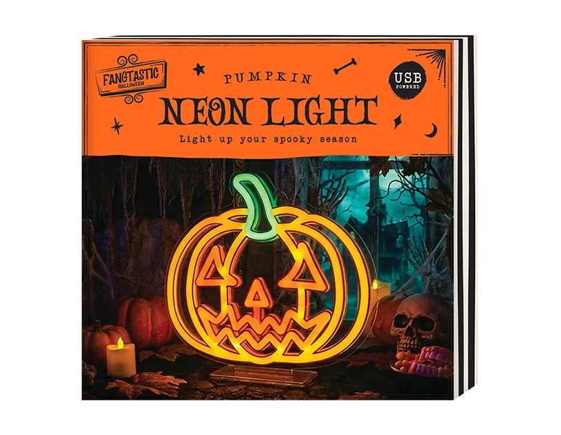 Halloween Pumpkin Neon Light On Stand