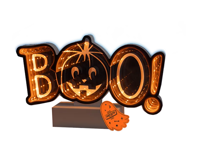 LED Infinity Light Up Boo Pumpkin
