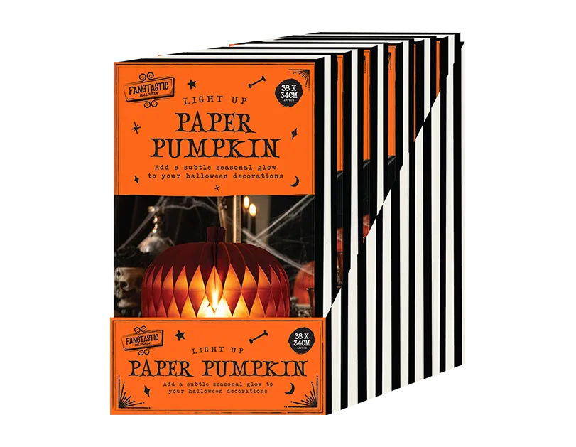 Halloween Light Up Paper Pumpkin CDU