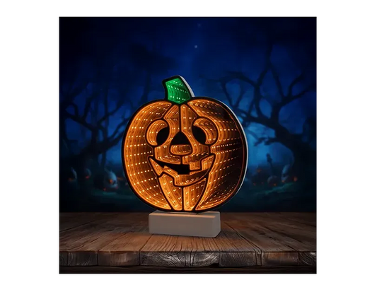 LED Battery Operated Infinity Light Pumpkin 25cm x 21cm
