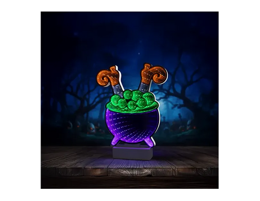 LED Battery Operated Infinity Light Witch 25cm x 21cm