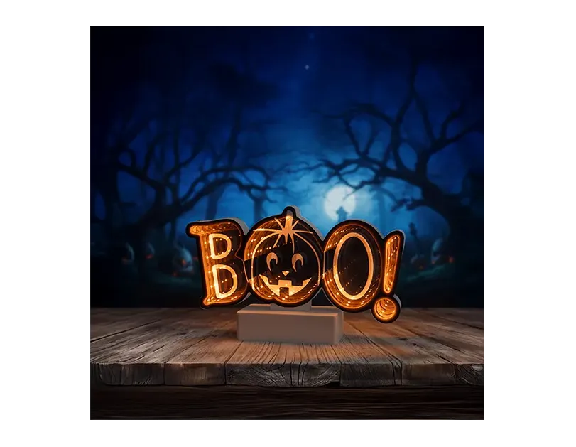 LED Infinity Light Up Boo Pumpkin